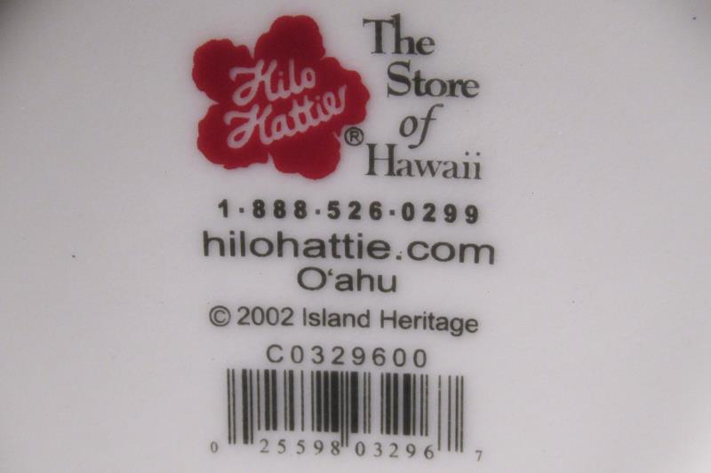 Lot of 3 Hilo Hattie The Store of Hawaii Coffee Mugs 2002 Yellow Island Scene