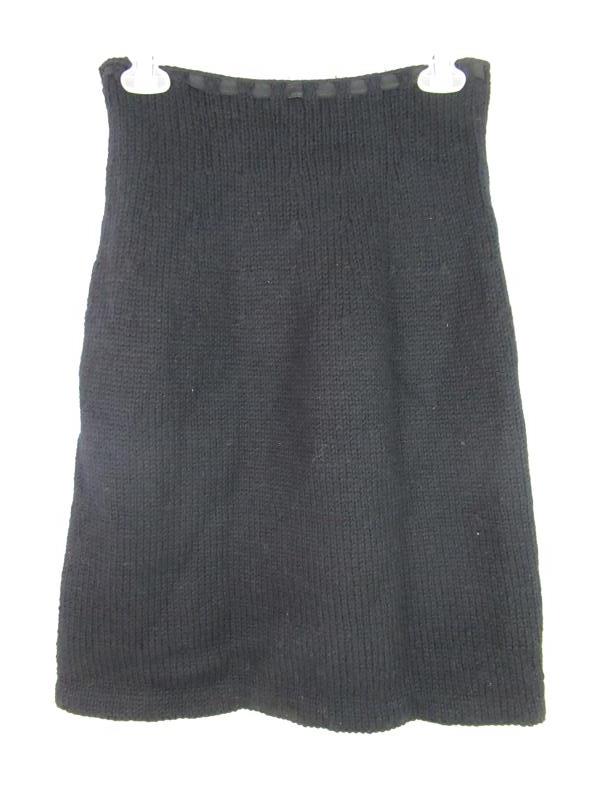 Vintage Knit Sweater Skirt Outfit Set Women Size 6 Black Crochet Formal Wear