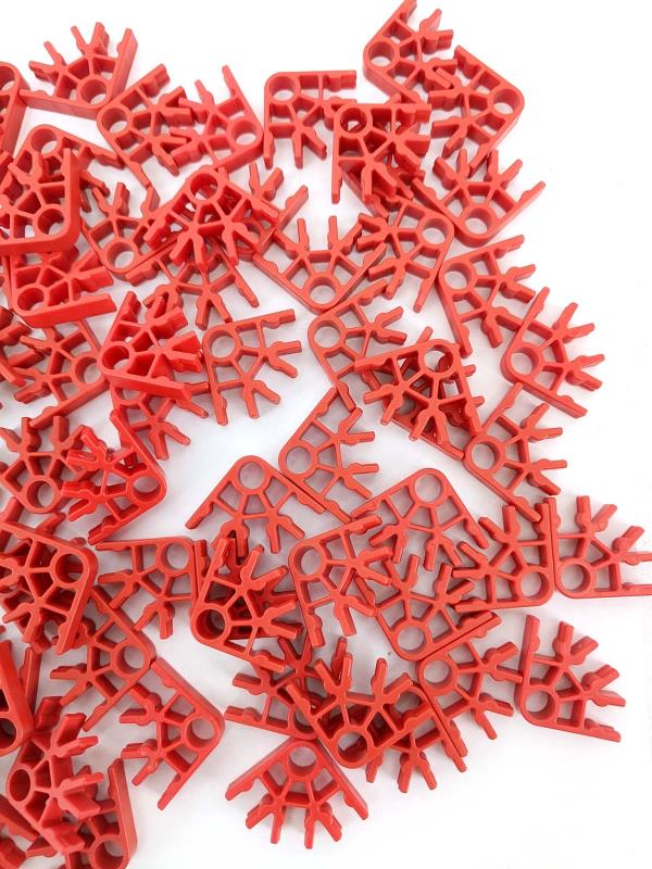 Lot of 100 K'NEX Red Connectors 3 Position Standard Bulk Replacement Part