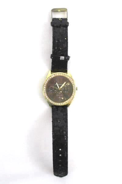 Ladies Watch Stack Bracelet Set Jessica Carlyle Gold Tone Rhinestones Sequins