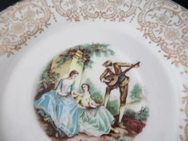 Vintage Triumph American Limoges Cup Saucer China D'Or I T-S 284 22K Gold Trim