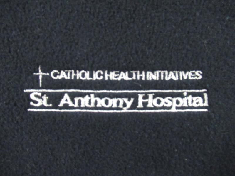 Catholic Health Initiatives Fleece Beanie Hat Scarf Set Black St. Anthony Hosp.