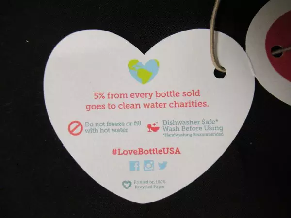 Atlanta Love Bottle USA Manufactured Glass Water Bottle Heart BPA Free 500ml NWT