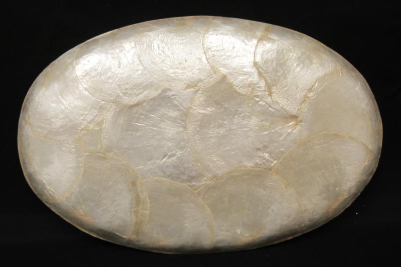 Set of 4 Oval Capiz Shell Trays Made In Philippines Oblong Oval Shaped