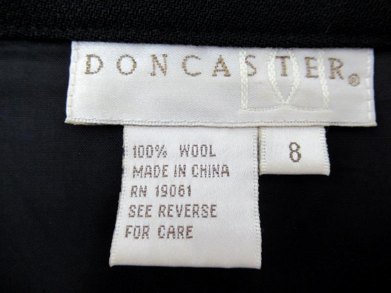Doncaster Skirt Black Lined Long Flat Front 100% Wool Women's Size 8