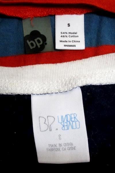 Lot of 2 BP Under Cover Long Sleeve Striped Half Sleeve 2 Color Tops Women's Sm