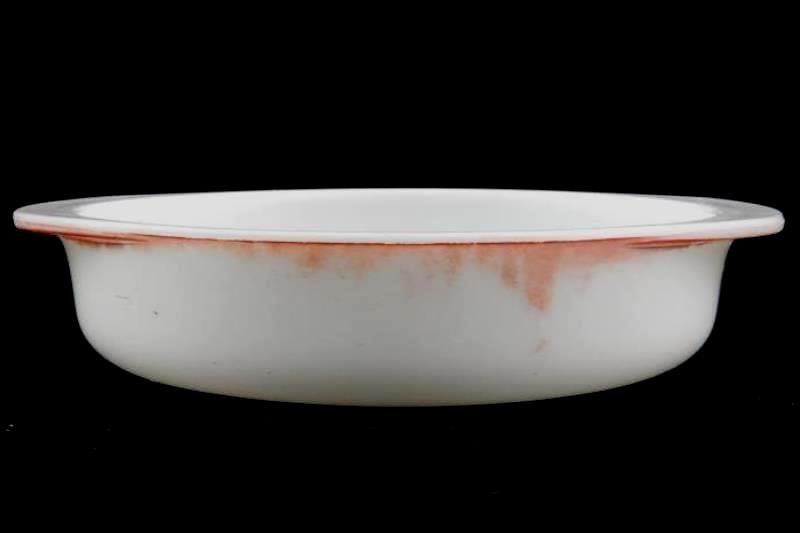 Pyrex 221 Casserole Dish White Faded Flamingo Pink Baking Ovenware USA Made