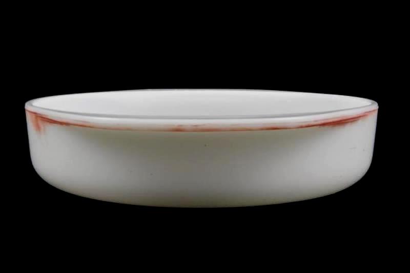 Pyrex 221 Casserole Dish White Faded Flamingo Pink Baking Ovenware USA Made