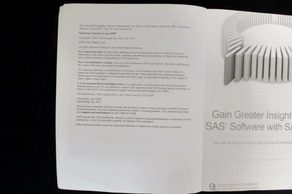 Elementary Statistics Using JMP Sandra D. Schlotzhauer SAS Softcover 2007