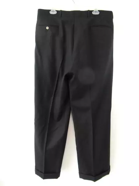 Vintage Nordstrom Pants Slacks Worsted Wool Cuffed Black Pockets Men's Size 36