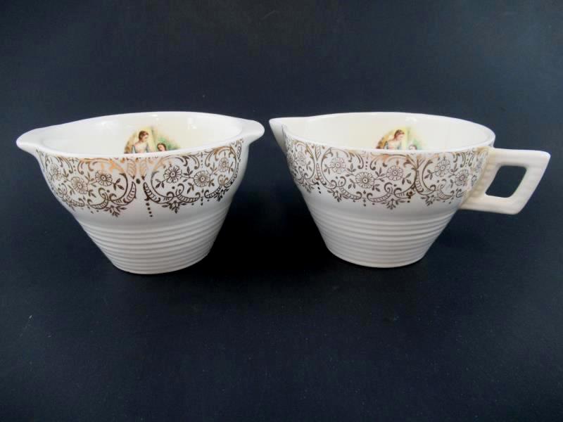 Vintage Triumph American Limoges Sugar Bowl Creamer CHINA DO'R I T-S 284