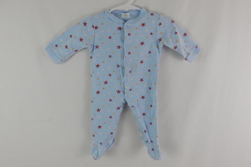 Lot of 4 Baby Clothes Size 6 To 9 Months Blue Green Stars Dots Sleepers Outfit