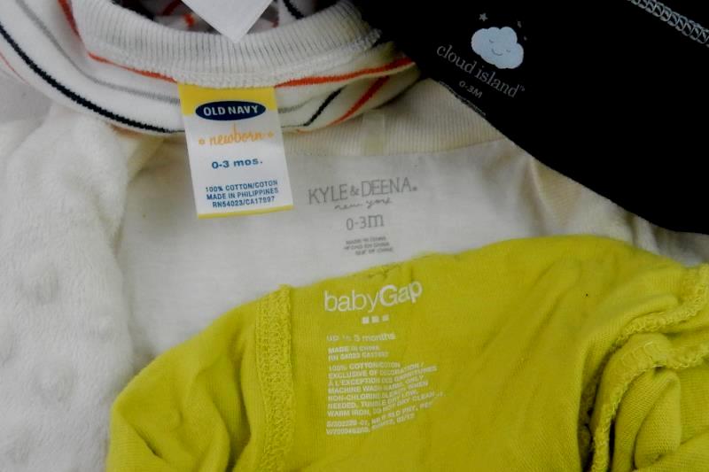 Lot of 4 Baby Clothes Size 0-3 Months Blue Green Stars Dots Sleeper Pants