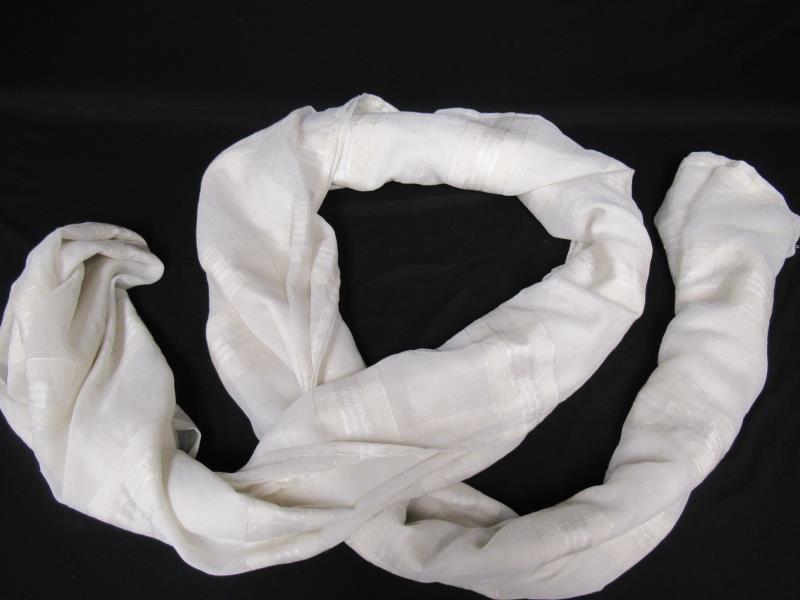 Vintage Style Masters Scarf Valance Curtain Beige Cream Satin Chiffon Sheer