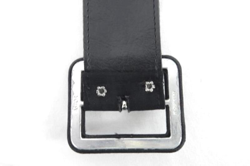 Vintage Astor W. Germany Black Adrian Belt Women's Size 11 Square Buckle