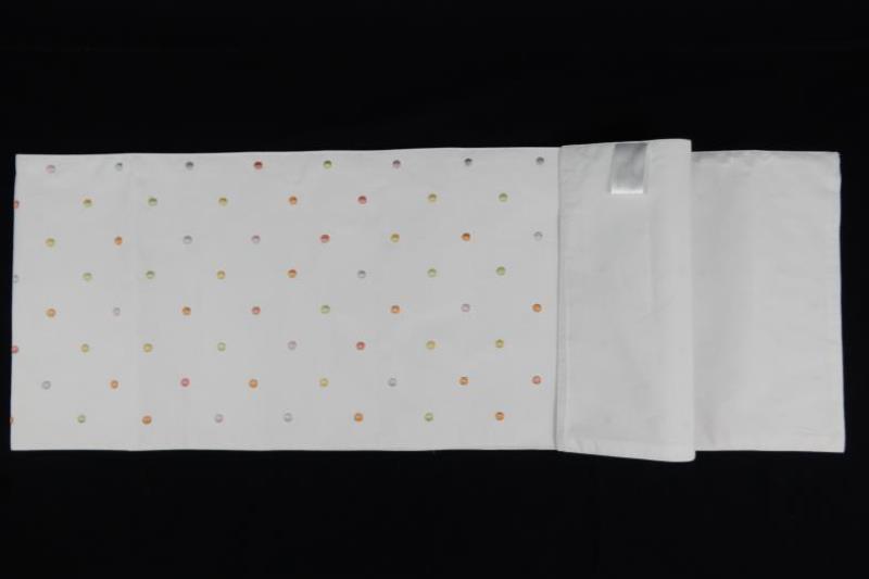 Inspired Treasures Table Runner White Multicolor Polka Dots Summer Party Host