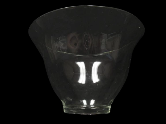 Heavy Glass Punch Bowl With 8 Punch Cups And Blue Tinted Plastic Ladle Handles