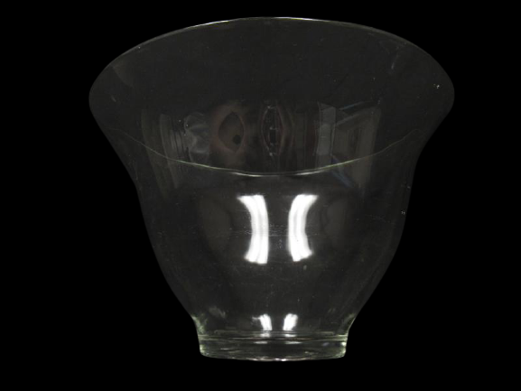 Heavy Glass Punch Bowl With 8 Punch Cups And Blue Tinted Plastic Ladle Handles