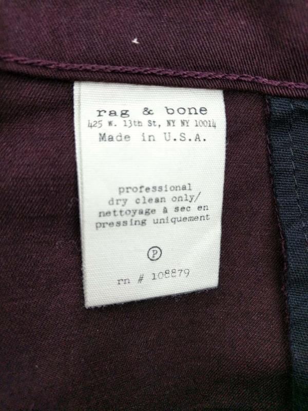 Rag And Bone Pop Leggings Skinny Jeans Wine Color With Black Leather Size 25