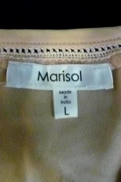 Marisol Pink Sheer Hi Low Embroidered Sleeveless Top Blouse Women's L