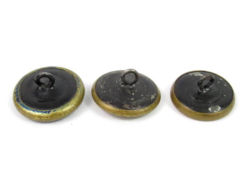 Lot of 3 Vintage Brass Shank Buttons Grist Mills