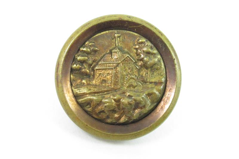 Lot of 3 Vintage Brass Shank Buttons Grist Mills
