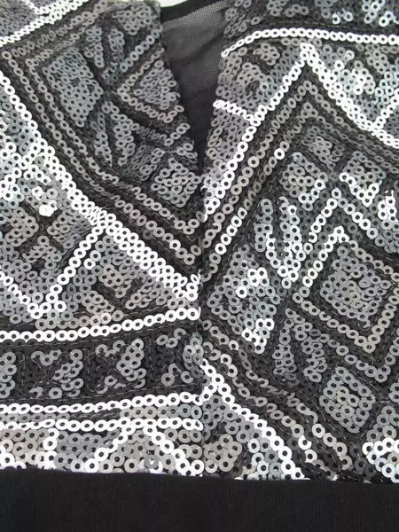 Deb Black Strapless Mini Dress Women's Size Small Black Sequins Mesh Accent
