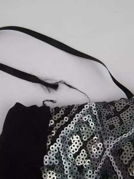 Deb Black Strapless Mini Dress Women's Size Small Black Sequins Mesh Accent