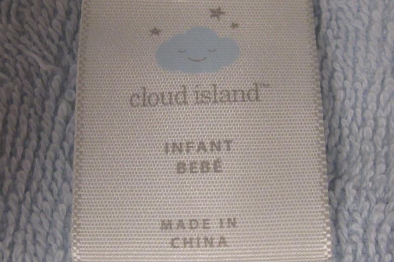 Lot of 2 Hooded Baby Towels Baby Lounge Cloud Island Blue White