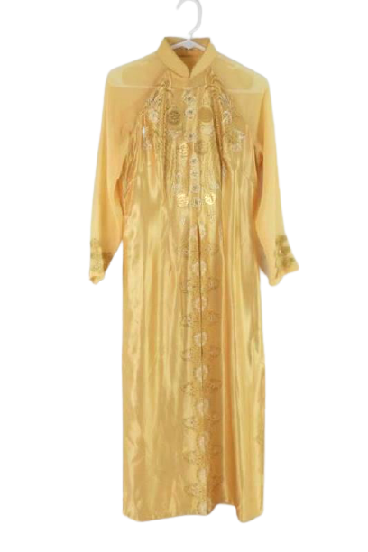 Golden Yellow Women's Halloween Costume Outfit Top Pants Size XS Eastern Themed