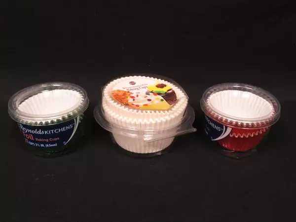 Lot of Baking Accessories Cupcake Pan Liners Cups Frosting Tips Bottle Wilton