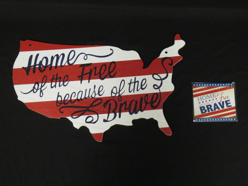 Lot of Home Of The Free Because Of The Brave Home Decor Wall Hanging Coasters