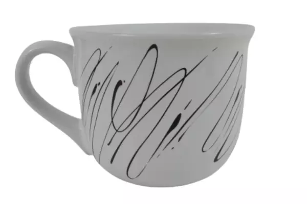 Coastal Cocktails Coffee Mug Paint Streak White Black Large
