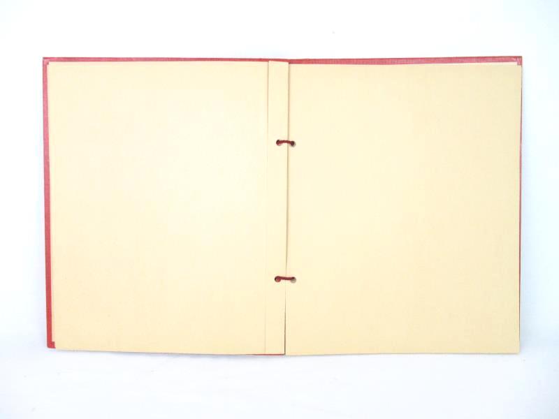 Lot of 3 Vintage Scrap Book Orange Red Canvas Textured Unused Pages