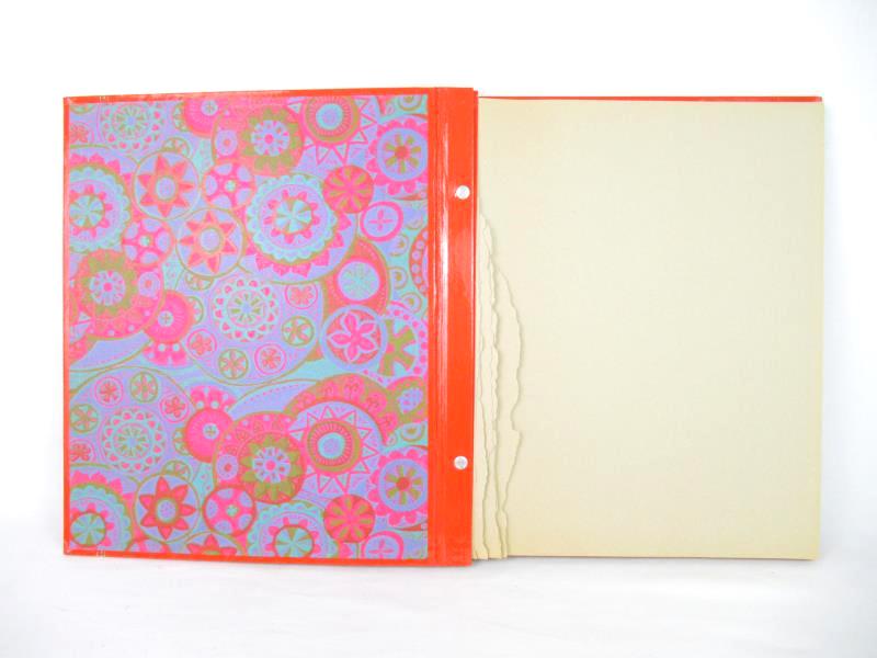 Lot of 3 Vintage Scrap Book Orange Red Canvas Textured Unused Pages