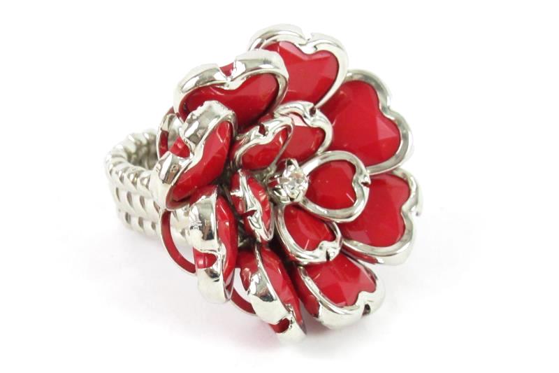 Lot of Christmas Fashion Jewelry Necklaces Bracelets Rings Silver Toned Red