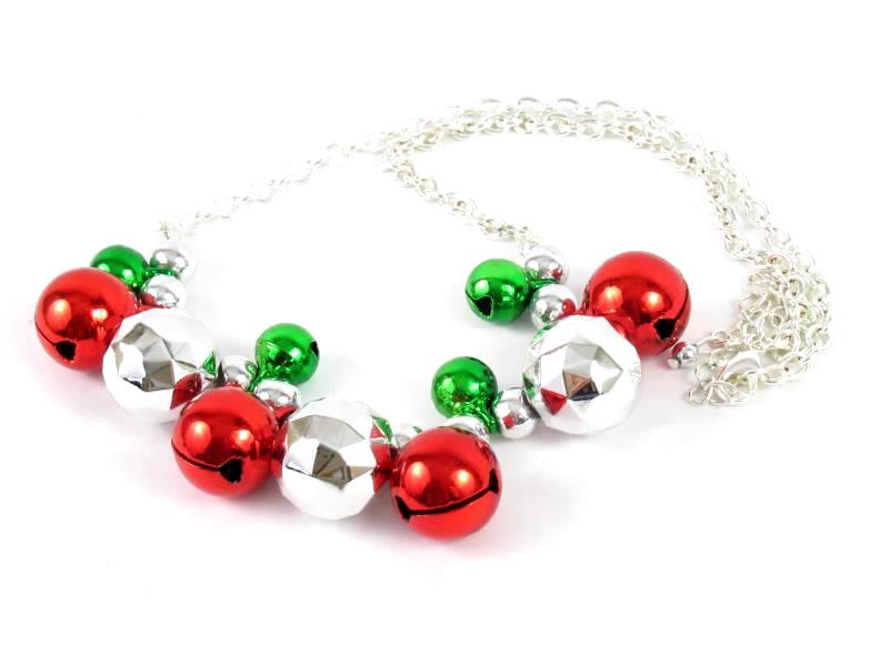 Lot of Christmas Fashion Jewelry Necklaces Bracelets Rings Silver Toned Red