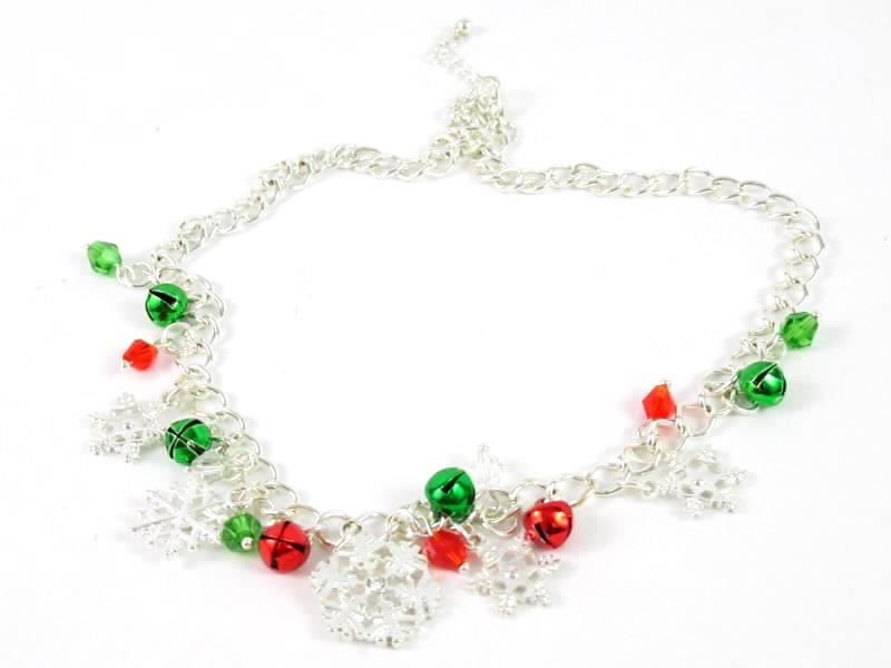 Lot of Christmas Fashion Jewelry Necklaces Bracelets Rings Silver Toned Red