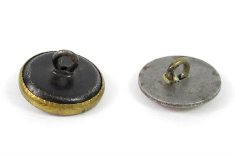 Lot of 2 Vintage Brass Shank Buttons Sunflowers Small