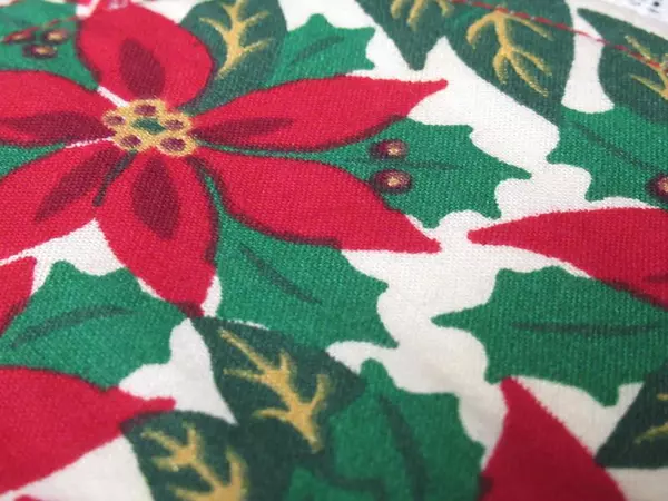 Set of 6 Vintage Poinsettia Doily Coasters Lace Trim Handmade Christmas Decor