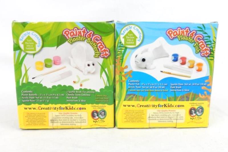 Lot of 2 Creativity For Kids Paint & Craft Kits Butterfly Fish