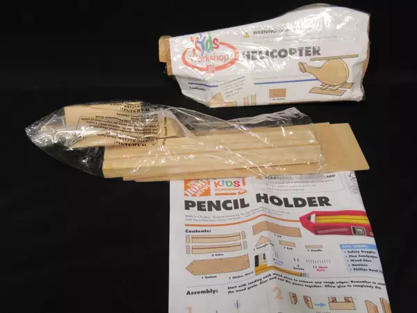 4 Home Depot Wood Craft Kits Helicopter Penske Truck Pencil Holder Toolbox