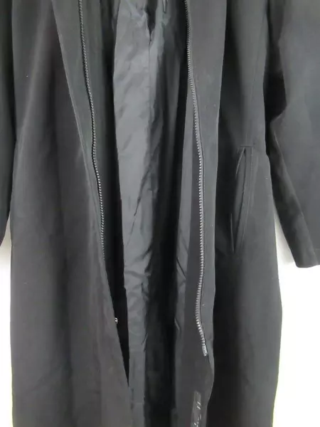 Women's Black Hooded Trench Coat Size 12P Pockets Nylon Lining