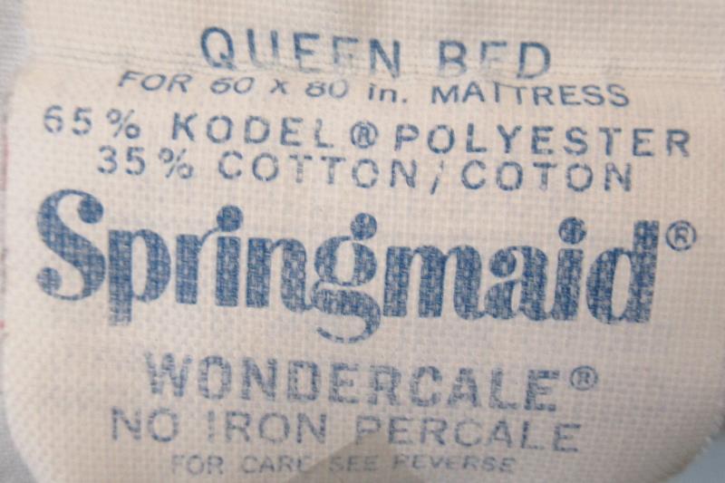Vintage Springmaid Wondercale Light Blue Queen Size Flat Sheet Cotton Blend