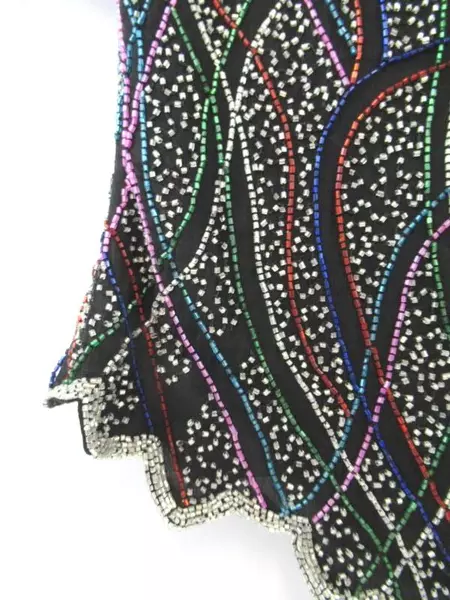 Vintage Laurence Kazar Top Blouse Shirt Black Beading Women's Size Medium