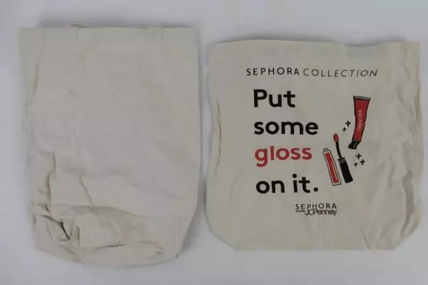 Lot of 4 Reusable Tote Bags Canvas Fabric Loft Sephora Keep On Carry On