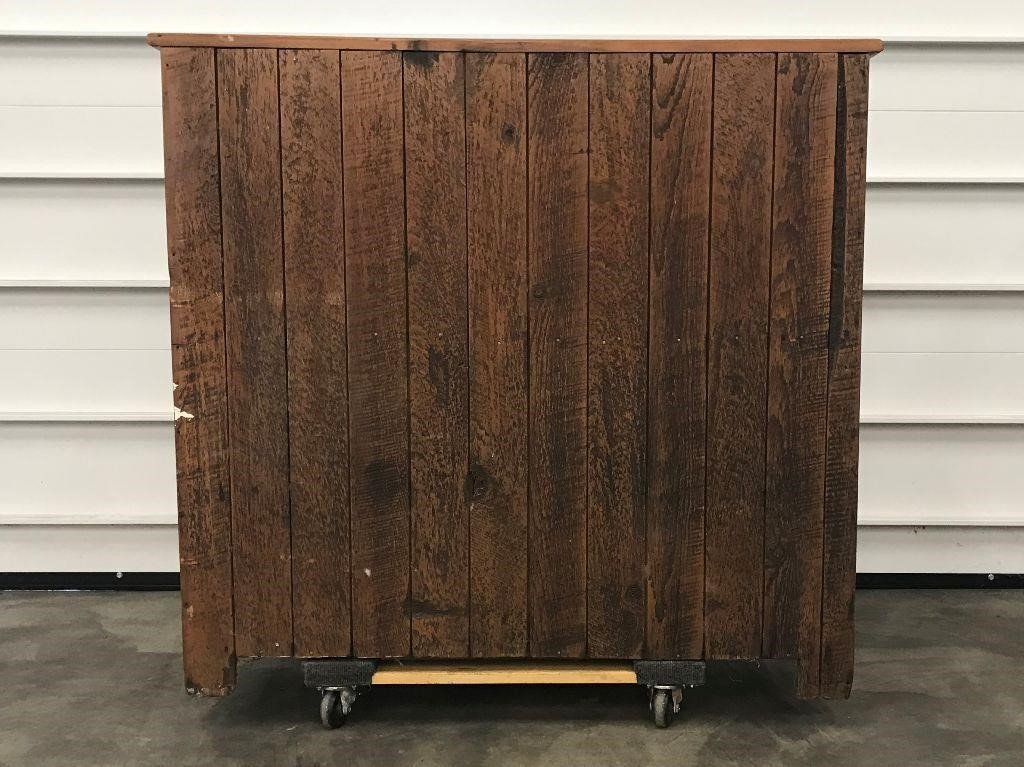 Antique Dry Sink Basin High Back Wood Cabinet Brown Bar Early 1900s American