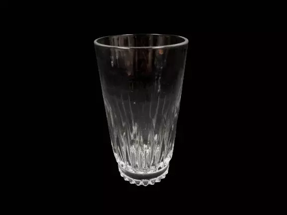 Lot Of 3 Clear Glass Tumblers 6 Inches Teardrop Pattern Diamond Cut
