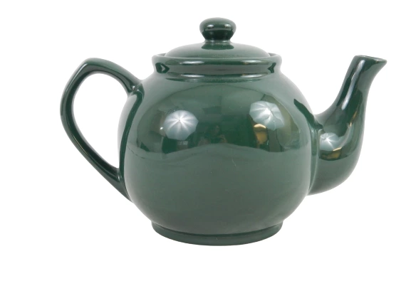 Crown Stoneware Teapot Dark Green Thailand Made Microwave Oven Safe Secure Lid