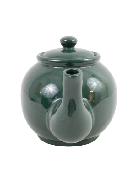 Crown Stoneware Teapot Dark Green Thailand Made Microwave Oven Safe Secure Lid
